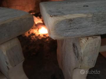 PANCHETTO 'Crans' - legno massello, antico ARTIGIA