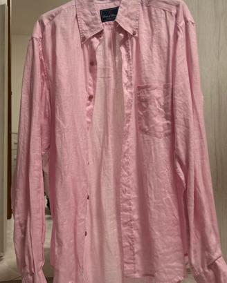 Camicia in vero lino rosa