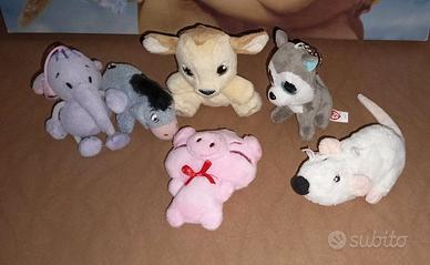 Lotto di 6 peluches portachiavi - Disney, Ty ecc.