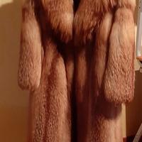 cappotto lungo di volpe rosso 