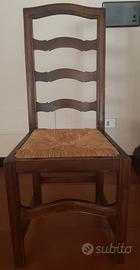 4 sedie legno massello seduta paglia