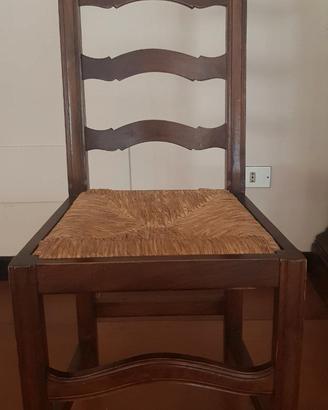 4 sedie legno massello seduta paglia