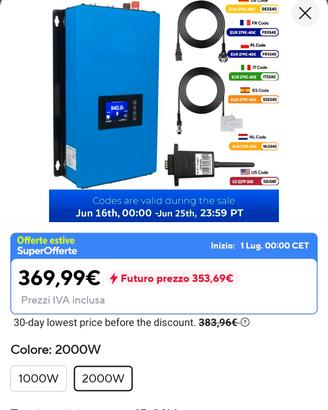 inverter 2000w con limitatore