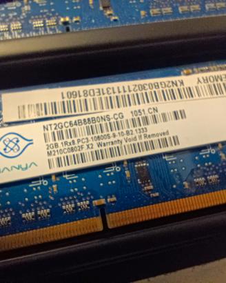 Moduli RAM 2x SODIMM DDR3 1333 MHz - Nanya 2GB 