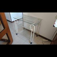 Carrello porta alcolici in vetro e ferro battuto