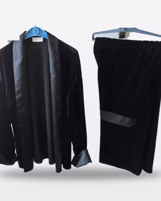 Completo donna velluto nero giacca e pantaloni 48