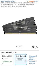 RAM DDR5 Corsair Vengeance 64GB 6000MHz CL30