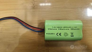 Pacco batterie 7.4 V 18650 Li-ion 3.7v x 2 1800 mA
