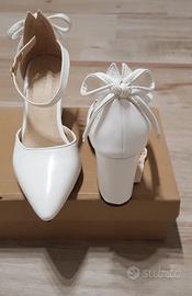 Scarpe bianche sposa cerimonia eleganti