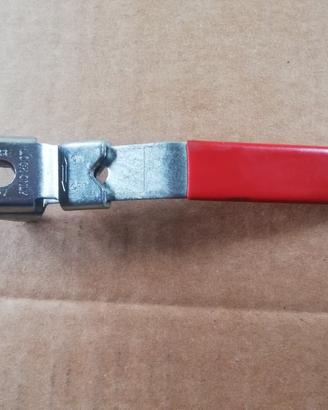LEVA ACCIAIO PIATTA  LUCCHETTO ROSSA 17CM PER 