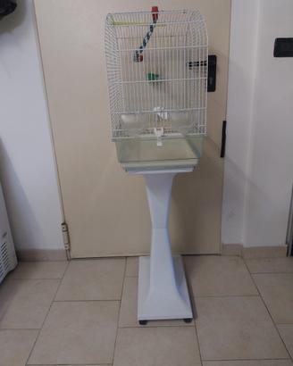 gabbia uccelli con piedistallo 