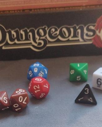 Set Dadi stile Vintage per D&D Scatola Rossa Nera