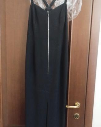 abito lungo nero elegante tg48