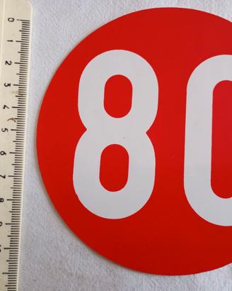ADESIVO LIMITE VELOCITA' 80 KM/h anni 70/80