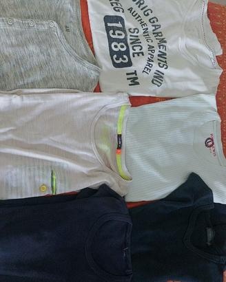 6 t-shirt uomo maniche corte e lunghe taglia M
