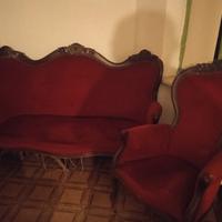 divano con 2 poltrone stile Luigi Filippo