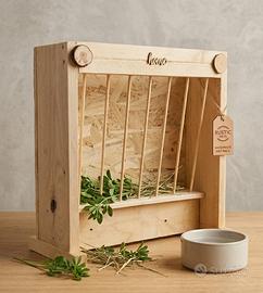 PORTA FIENO ARTIGIANALE IN LEGNO PER CONIGLI