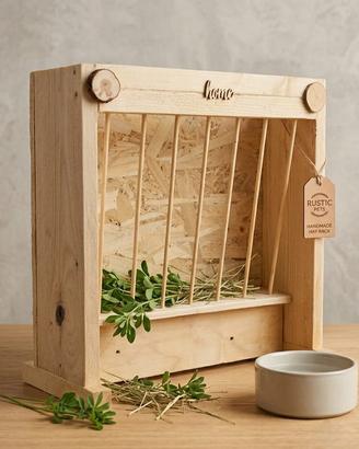 PORTA FIENO ARTIGIANALE IN LEGNO PER CONIGLI