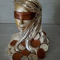 dea bendata mezzo busto argento -resina