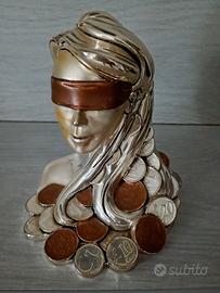 dea bendata mezzo busto argento -resina