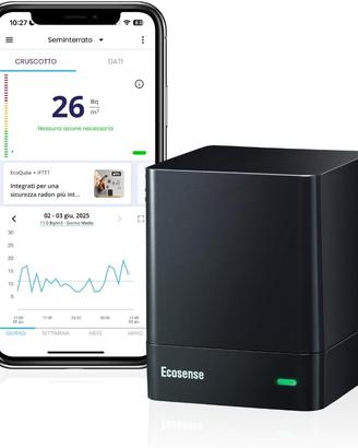 Ecosense EcoQube rilevatore digitale di Gas Radon