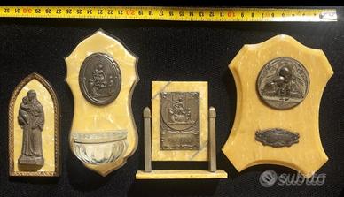 4 VECCHI OGGETTI RELIGIOSI ARTE SACRA RICORDO 