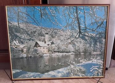 quadro in puzzle vintage con cornice