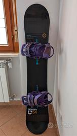 Tavola Burton Custom 154 con attacchi Cartel