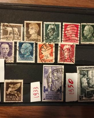 set francobolli 1929/50