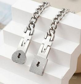 Coppia braccialetti con chiave per lui e per lei