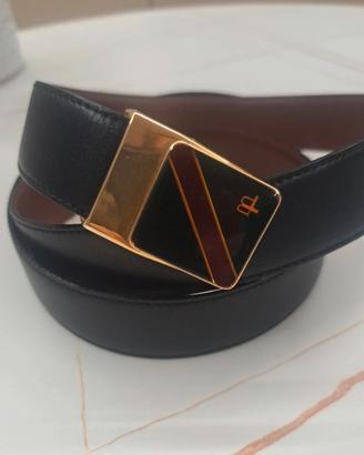 Cintura Vintage Vera Pelle Made in Italy Nero/Marr