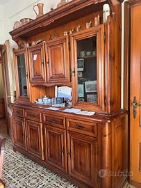 credenza con alzata 4 ante 4 cassetti in legno