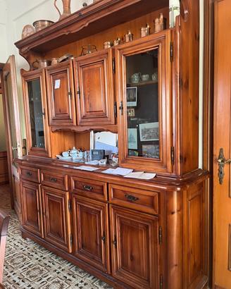 credenza con alzata 4 ante 4 cassetti in legno
