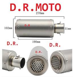 SCARICO MARMITTA corto acciaio 27 cm TITANIO RACIN