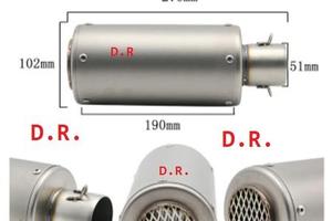SCARICO MARMITTA corto acciaio 27 cm TITANIO RACIN