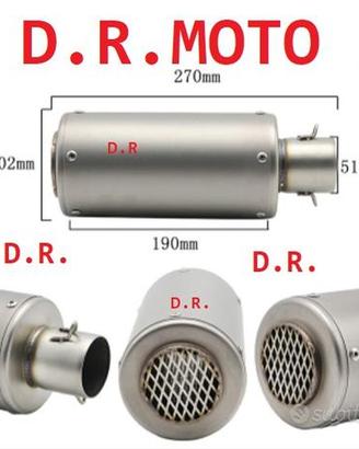 SCARICO MARMITTA corto acciaio 27 cm TITANIO RACIN