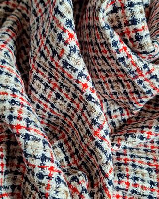 Tessuto stoffa tipo tweed bouclé fantasia check 14