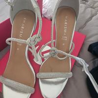 sandali con tacco argento
