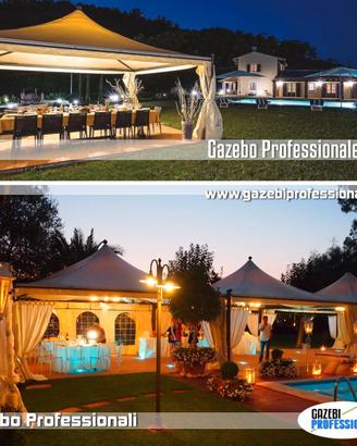 Gazebo professionale 5x5 punta pagoda catering bar