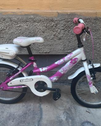 Bicicletta bambina 16'' rosa e bianca