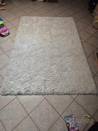 Tappeto bianco a pelo lungo 160x230 cm