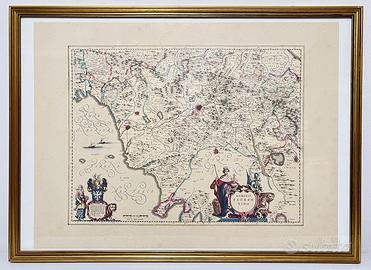 Quattro antiche carte incorniciate