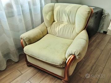 Poltrona Bergère verde salvia in legno massello