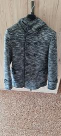 Cappotto caban con cappuccio stile doppio petto