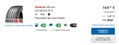 Pneumatici HANKOOK Ion EVO 215/50 R19 97H Estivi