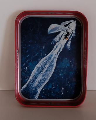 Vassoio Coca-Cola vintage rosso 27,5x21 cm