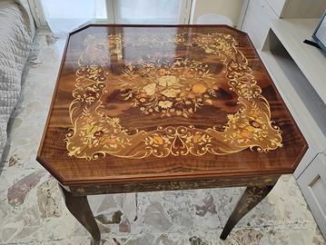 Tavolo da gioco multifunzionale  legno intarsiato