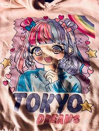 Felpa bianca cappuccio bambina