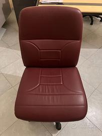 Poltroncine da ufficio in vera pelle bordeaux