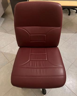 Poltroncine da ufficio in vera pelle bordeaux